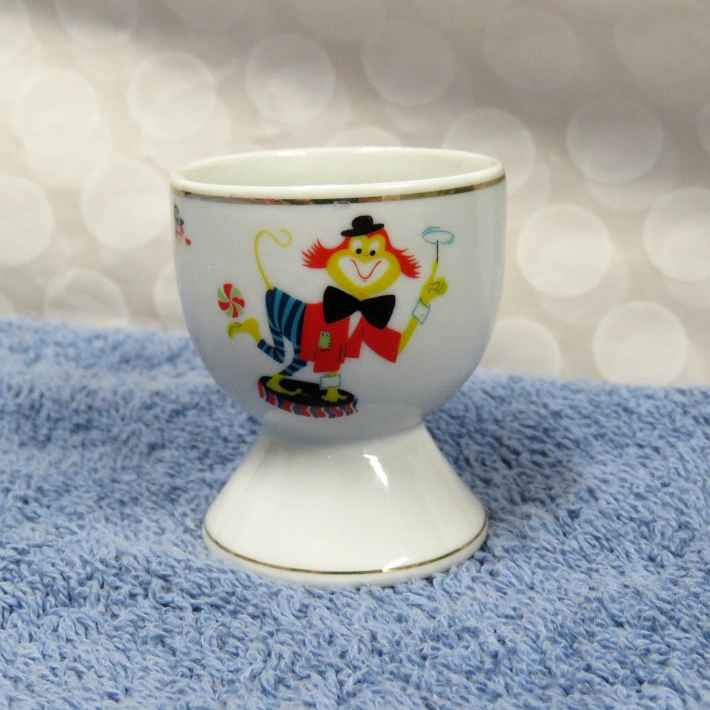 Vintage Happy Clown Egg Cup